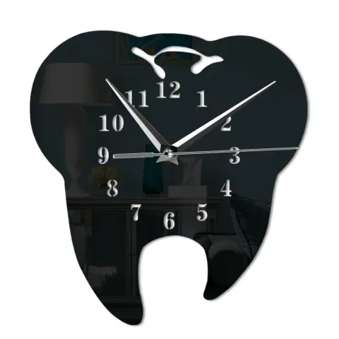 Acrylic Tooth Shape Wall Clock Living Room Office Custom