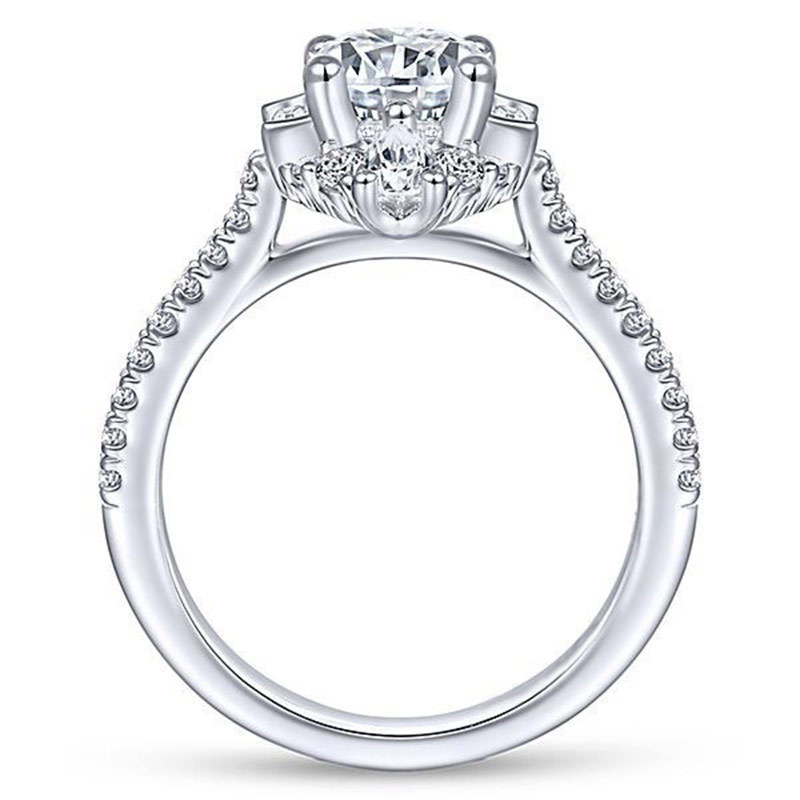 Round zircon ladies ring