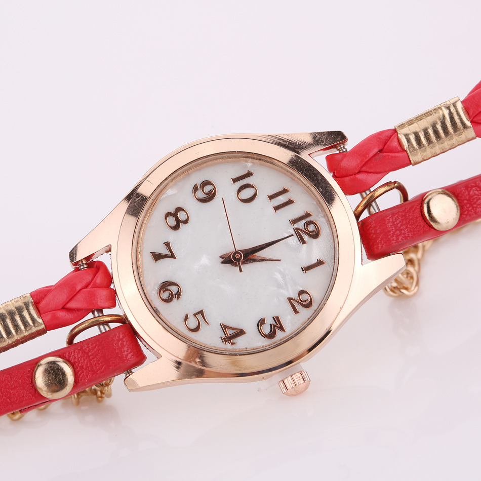 PU leather winding bracelet watch rope table