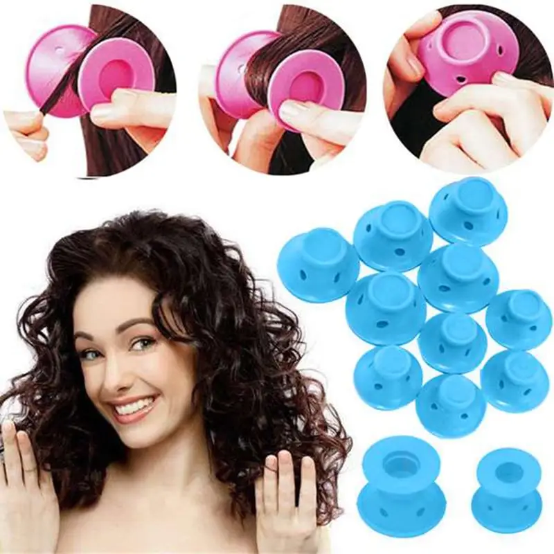 Soft Rubber Magic Hair Care Rollers Silicone Curlers No