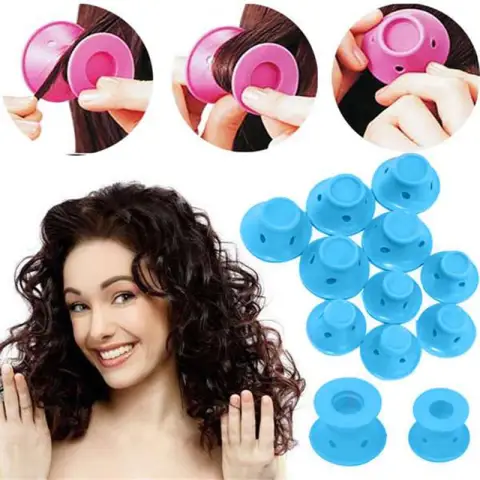 Soft Rubber Magic Hair Care Rollers Silicone Curlers No