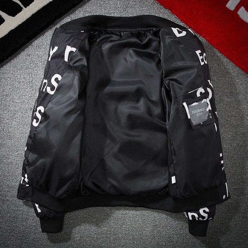 Cotton thick letter printed baseball uniform jacket