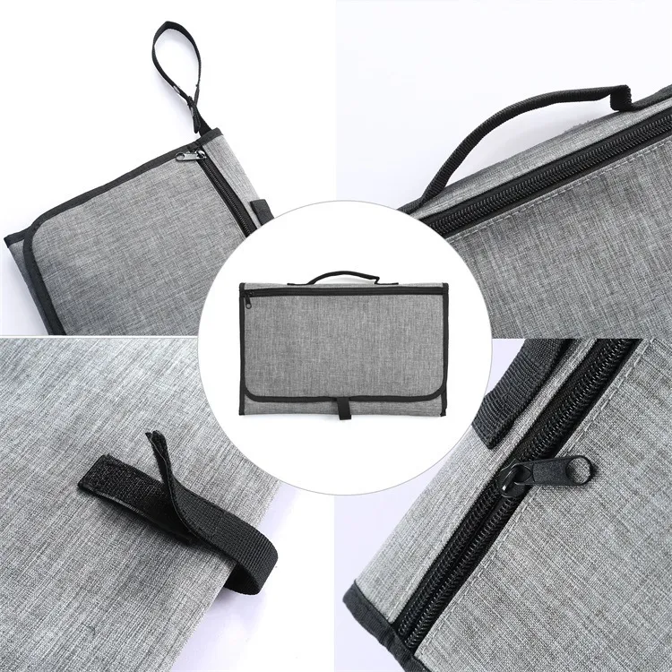 Baby Portable Foldable Washable Compact Travel Nappy Diaper Changing Mat Waterproof Baby Floor Mat Change Play Mat & Storage Bag – image 4
