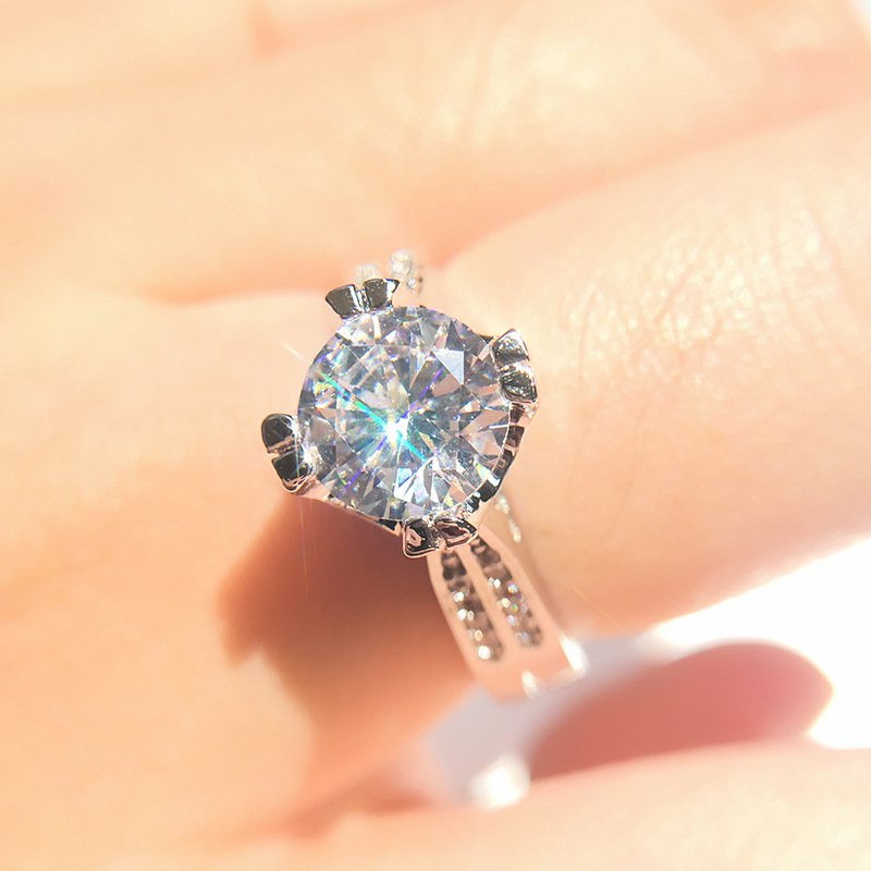 European and American ring diamond zircon female fashion trend ring jewelry