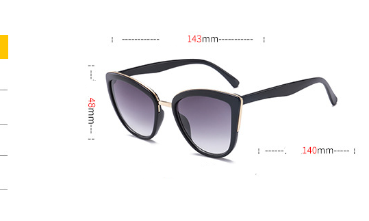 Title 1, Female sunglasses, cat eyes, dazzling color, go...