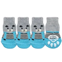 Pet Knit Skid Warm Love Cotton Socks - Grey - View 1