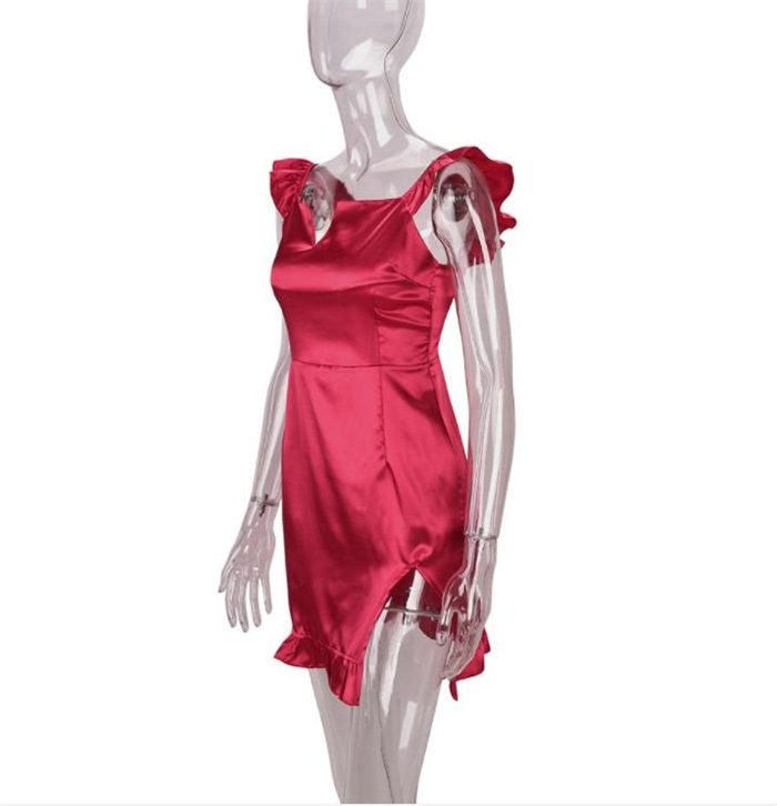 autumn new wooden ear side female dress