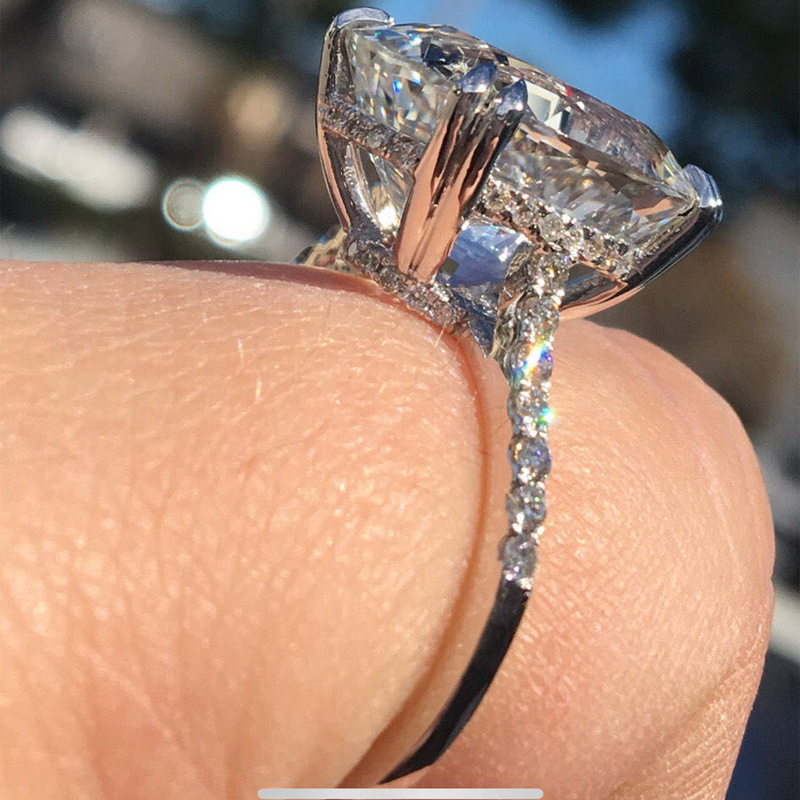 Cross-border supply of handmade new eight heart and eight arrows super  egg-shaped zircon ring female Europe and the United States popular explosion models