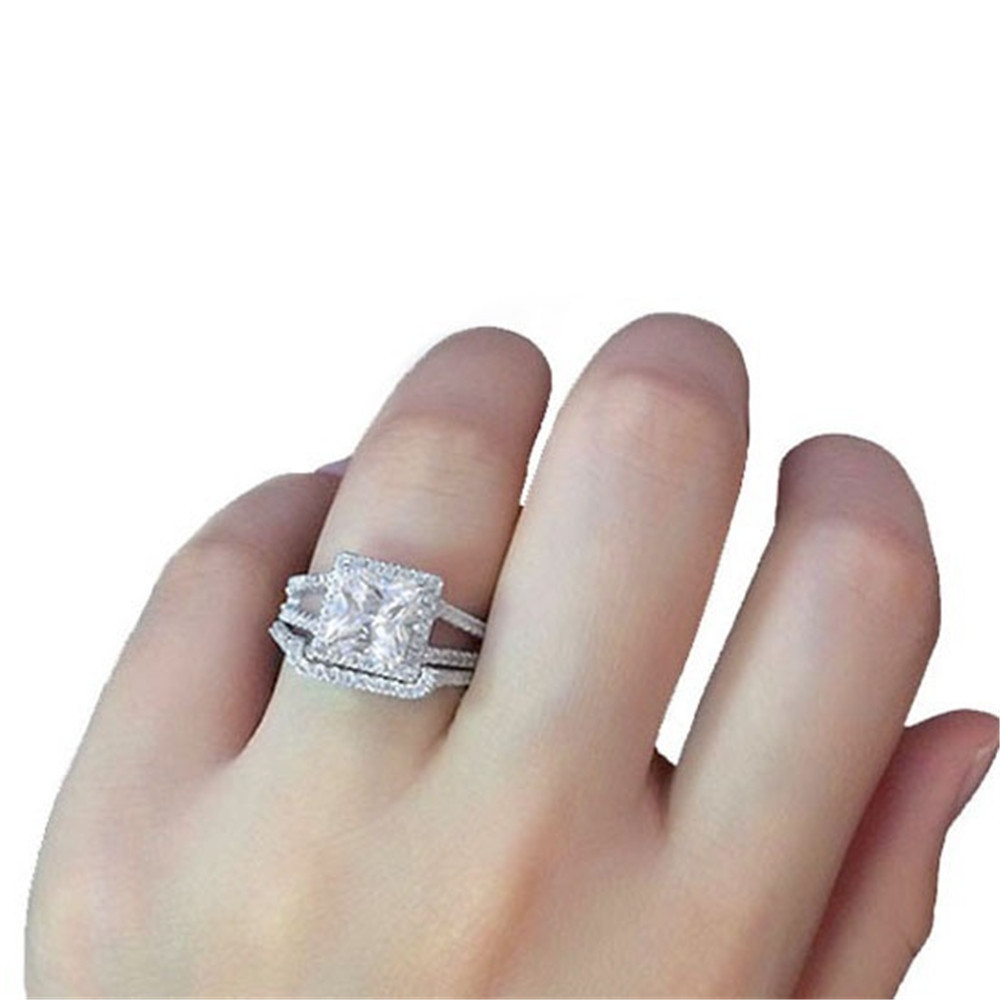 Wish hot new cross-border exclusive inlaid zircon ladies ring engagement ring factory direct wholesale