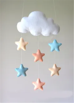Nordic star cloud DIY hanging wall decorations baby bedroom photography accessories christmas best decor gift baby Mobile hanger ornament - Star White - View 1