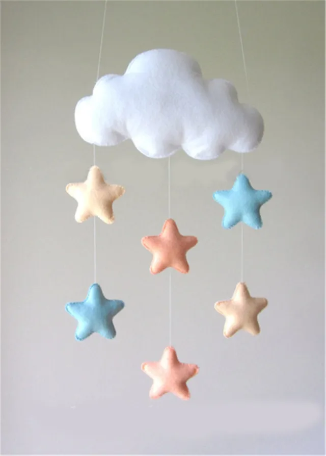 Nordic star cloud DIY hanging wall decorations baby bedroom photography accessories christmas best decor gift baby Mobile hanger ornament Star White - Shop at LoveMi