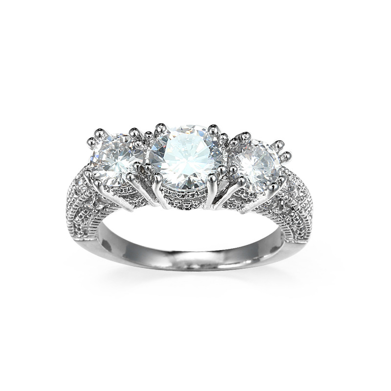 White Snowflake Zircon Ring
