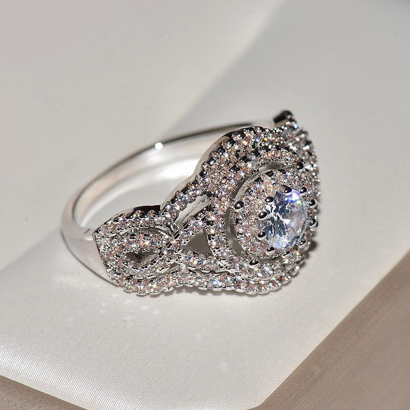 Fashion micro-inlaid diamond ladies ring