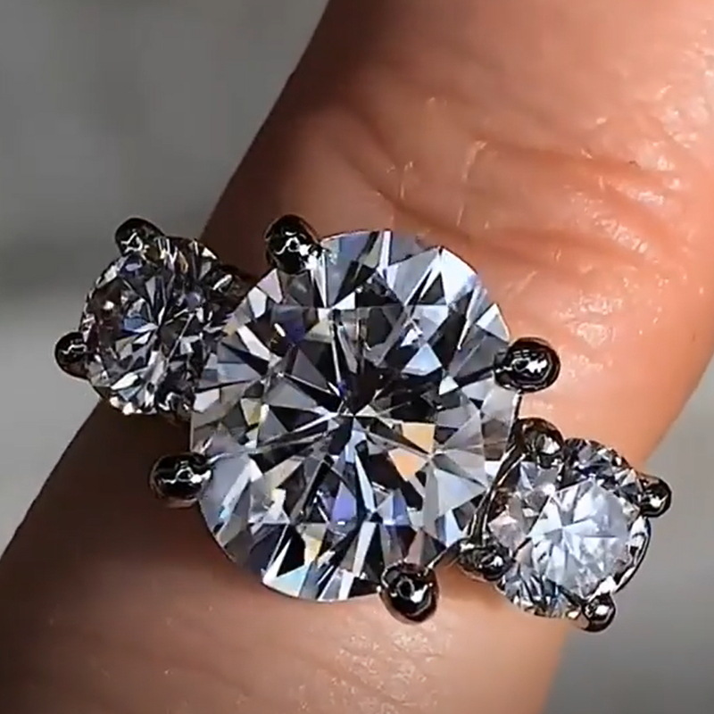 Oval main diamond foreign trade wedding hot explosions oval zircon ring white gold diamond fashion women water