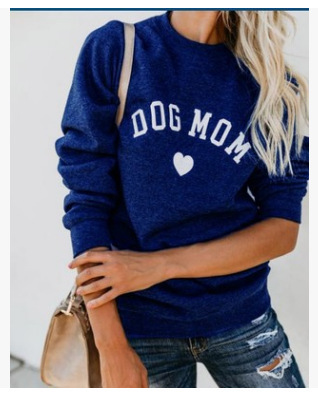 autumn Europe and America AliExpress Amazon new letter printing long-sleeved casual sweater DOG MOM