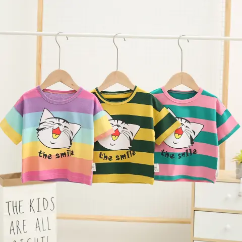 Children's Wear a Short-sleeved Cat T-shirt N240