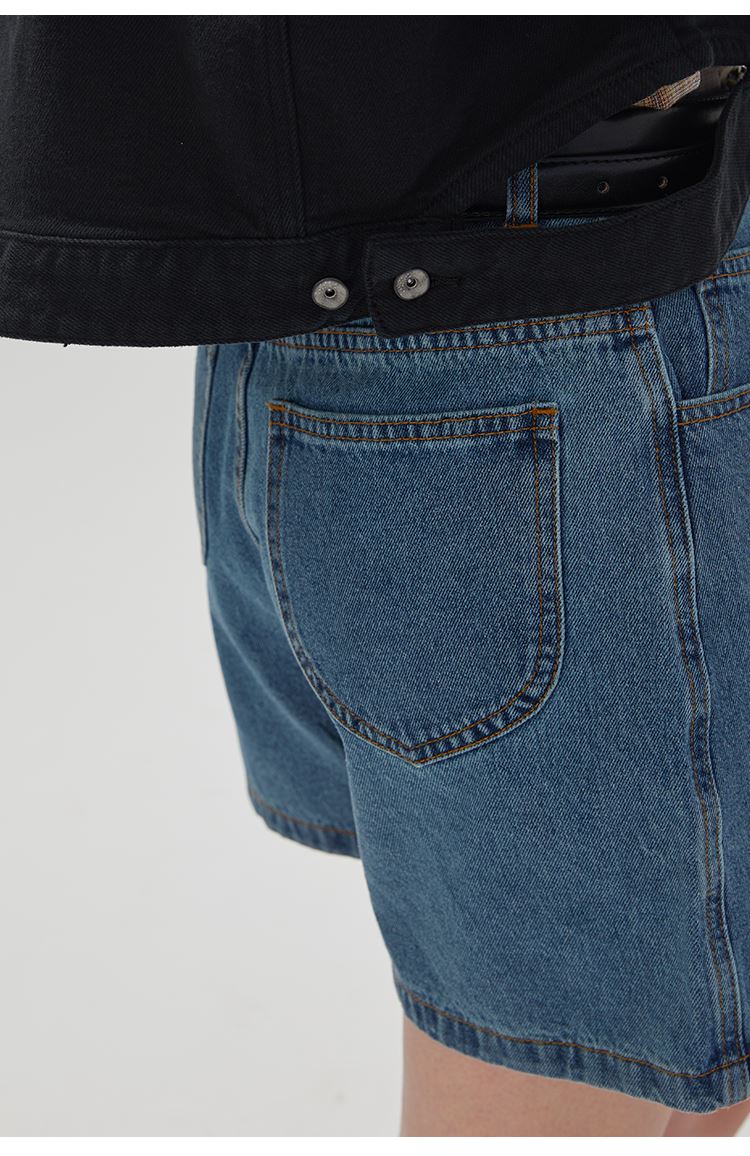 Summer new loose wash high waist slim female casual wild denim shorts