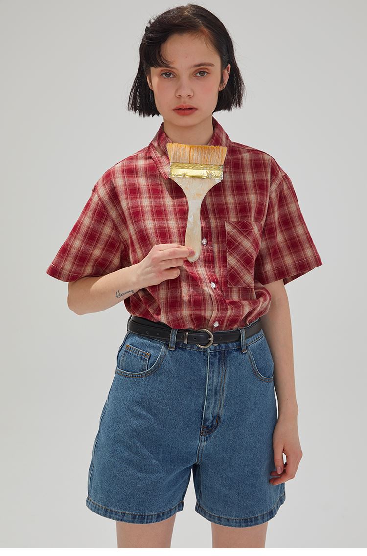 Summer new loose wash high waist slim female casual wild denim shorts Blue - Shop at LoveMi