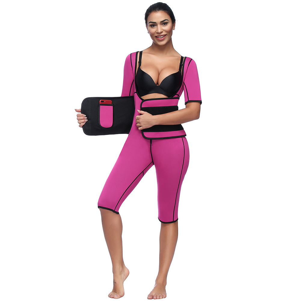 New neoprene long piece bodysuit double-layer abdomen movement pressure heating burst sweatshirt