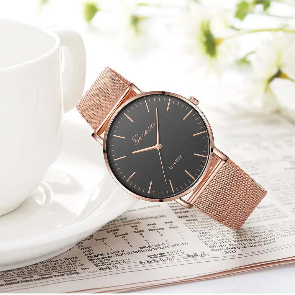 Fashion Casual Watches Womens Men GENEVA Classic Quartz Stainless
