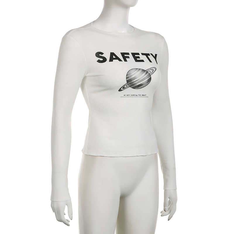 Fashion Fashion Letters Printed Long-sleeved Bottoming Shirt For Women