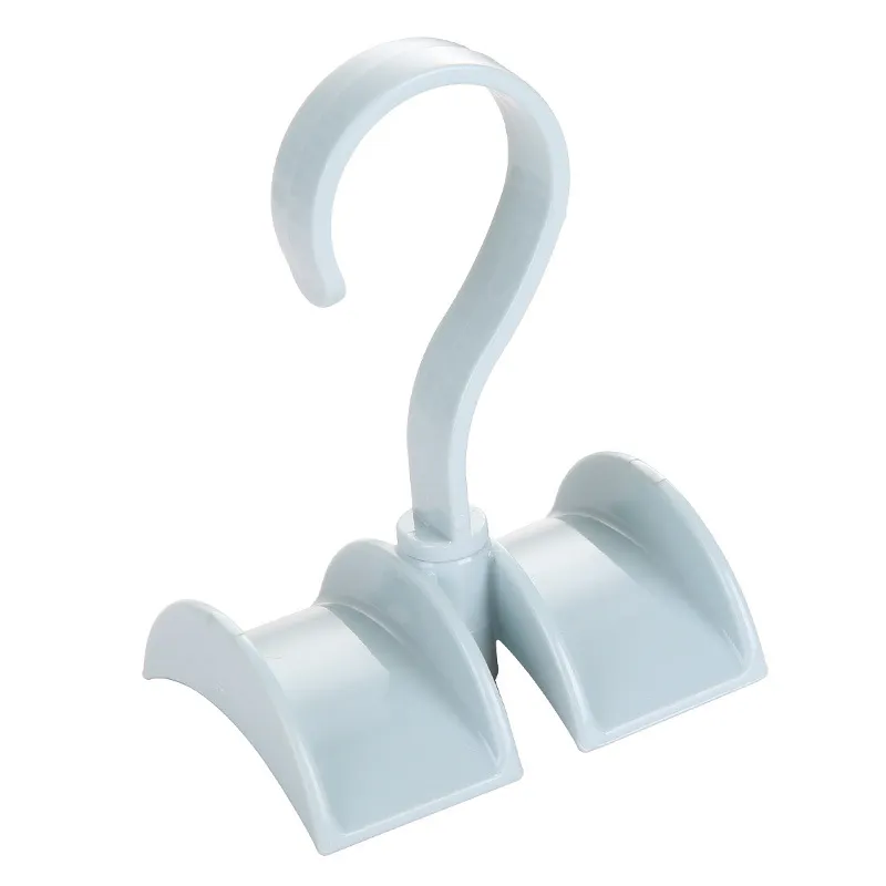 Wardrobe closet rotatable double bag hook - Blue