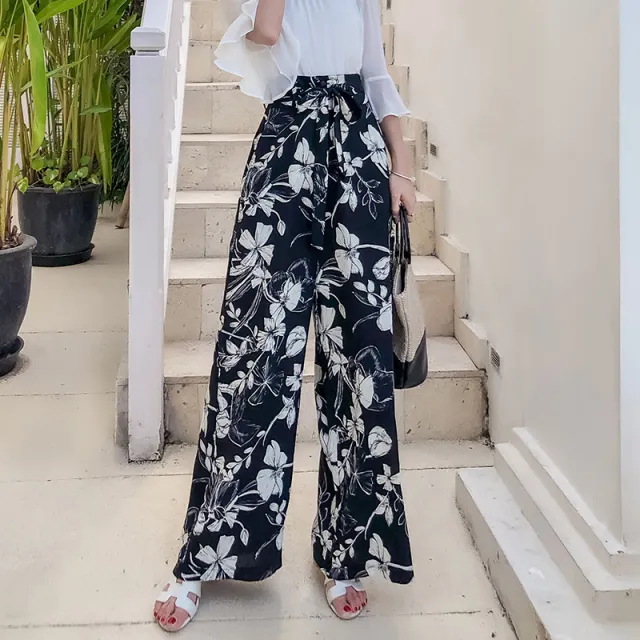 Large size bohemian wide leg pants seaside beach pants trousers travel wear Graph Color Xl - Shop at LoveMi