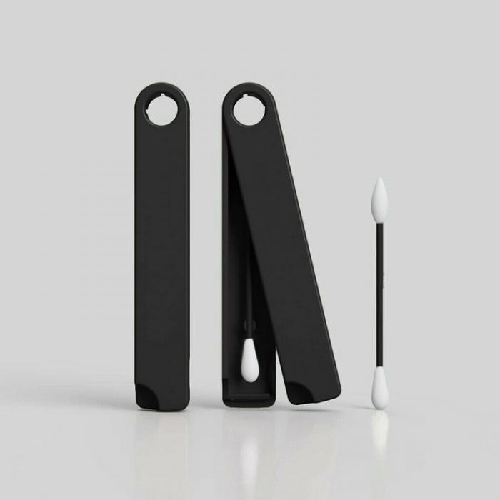 Silicone cosmetic cotton swab recycling clean cotton swab cotton swab Black - Shop at LoveMi