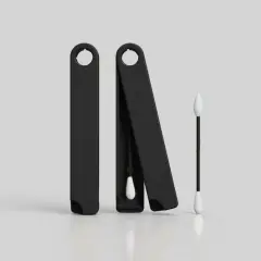 Silicone cosmetic cotton swab recycling clean cotton swab cotton swab - Black - View 1