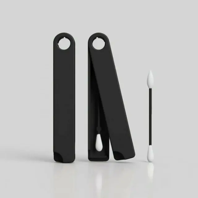 Silicone cosmetic cotton swab recycling clean cotton swab cotton swab Black - Shop at LoveMi