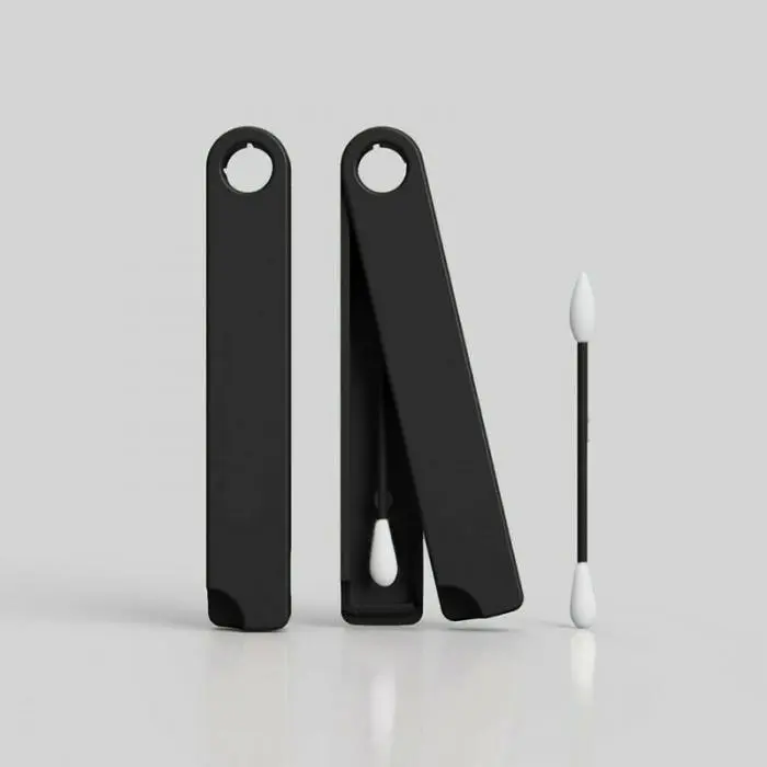 Silicone cosmetic cotton swab recycling clean cotton swab cotton swab - Black