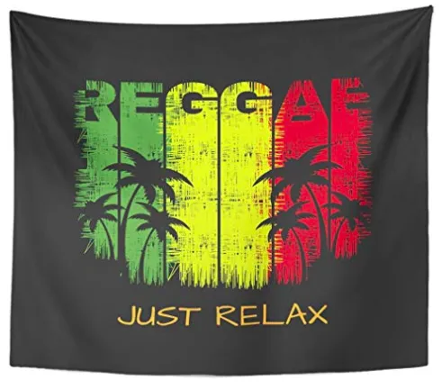 Tapestry Color Jamaica ON THE OF reggae Music slogan 150X230Cm - Shop at LoveMi