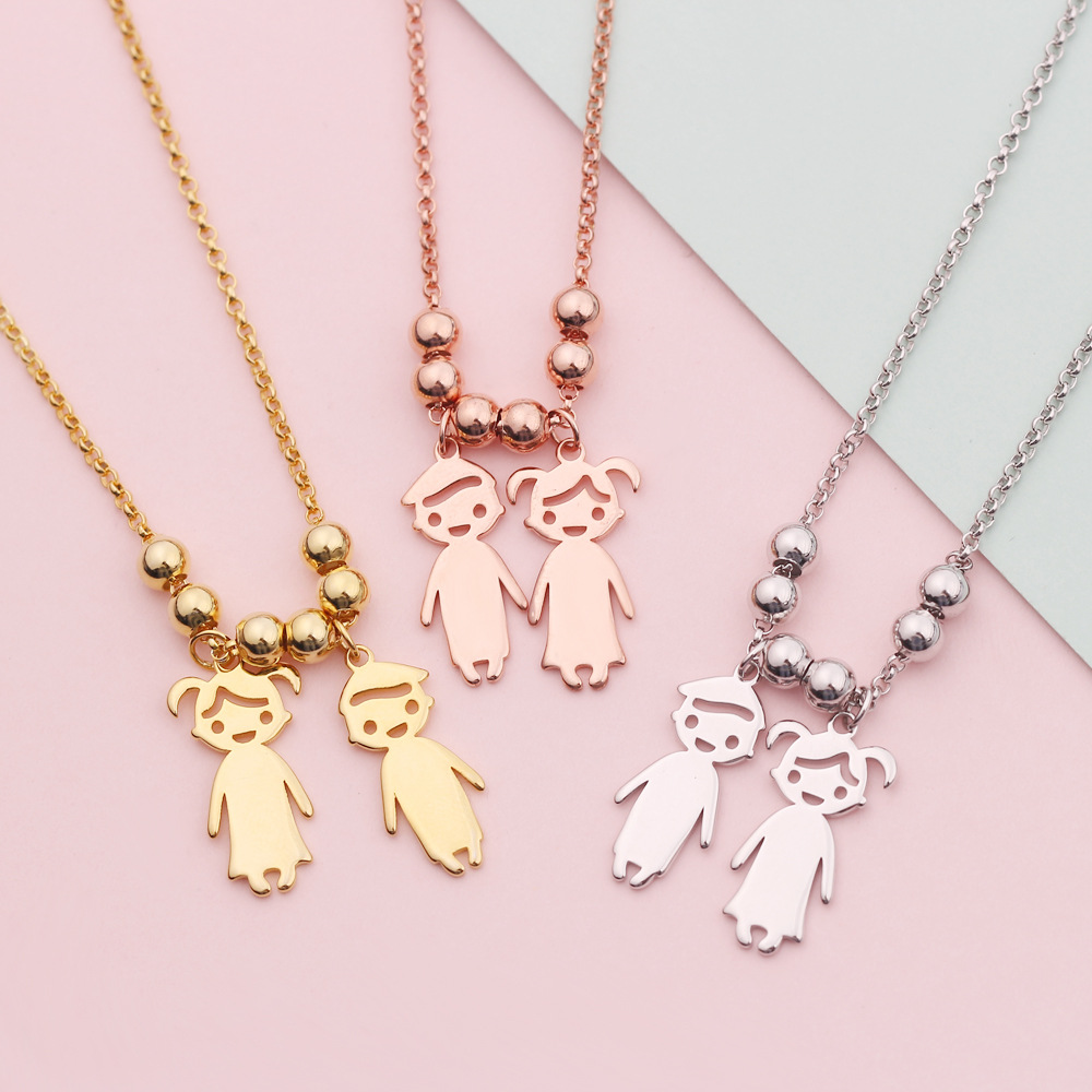 Amazon wish creative new boy and girl fashion alloy custom necklace Europe and America stainless steel necklace