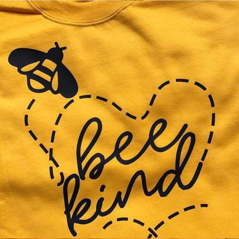 Foreign trade long-sleeved sweater Bee Bee Kind pattern European and American trend letters casual tops for sale