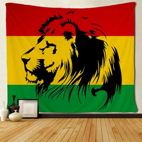 Tapestry Reggae Flag Lion Hippie Art Wall Hanging Tablecloth