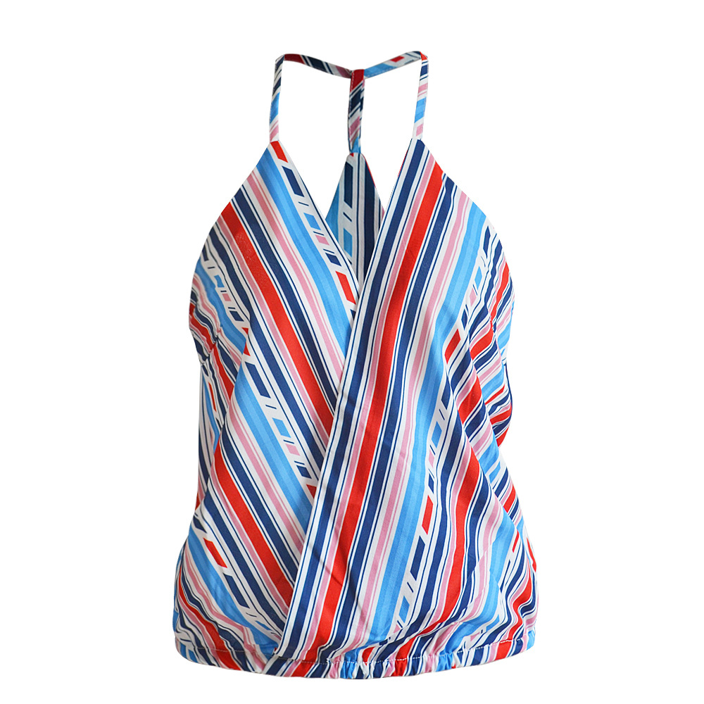 Europe and the United States spring and summer women's cross-border new sling V-collar color vest vest Amazon AliExpress wish explosion