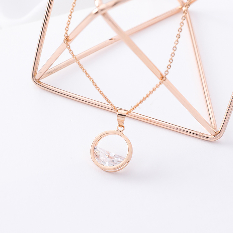 Zircon circle clavicle chain wild short necklace chain Mori simple student gift