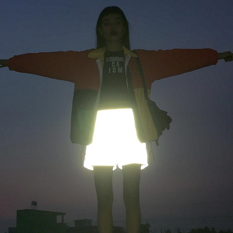 Europe and the United States explosion models summer cross-border women's new AliExpress reflective high waist five points shorts hot pants women