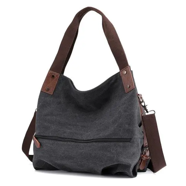 The Explorer Canvas Messenger Bag - Black