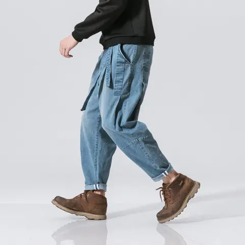 New Fashion Punk Stretch Bike Denim Jeans Street Skate