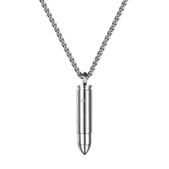 Titanium steel jewellery domineering couple models bullets cross necklace - Steel Colour - View 1