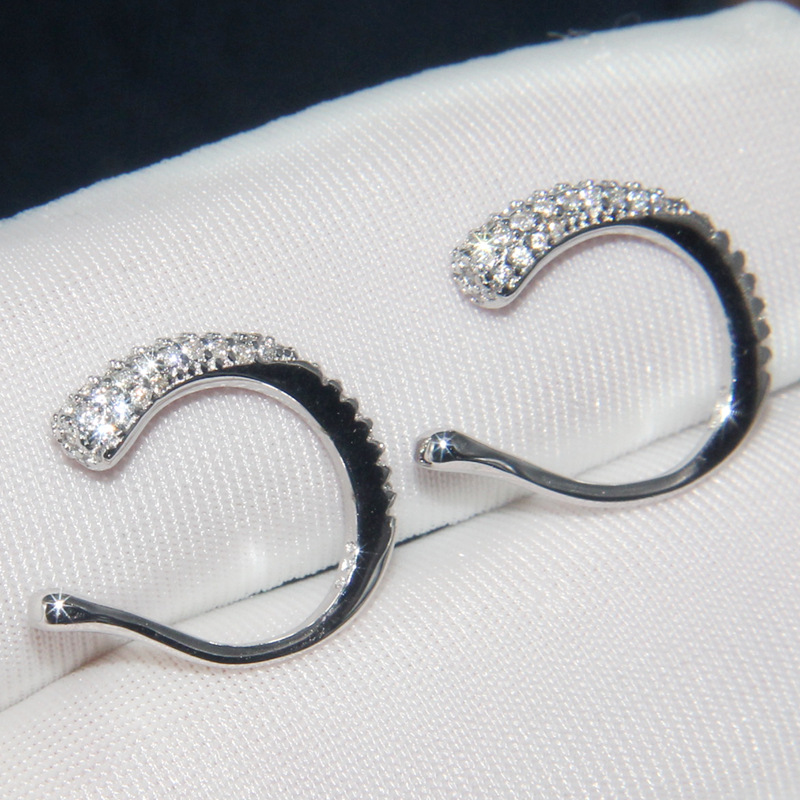 Europe and the United States big S925 pure silver ear clip female drop no pierced personality ear bone clip temperament jewelry birthday hypoallergenic