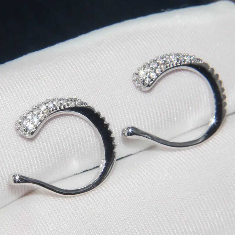 Europe and the United States big S925 pure silver ear clip female drop no pierced personality ear bone clip temperament jewelry birthday hypoallergenic