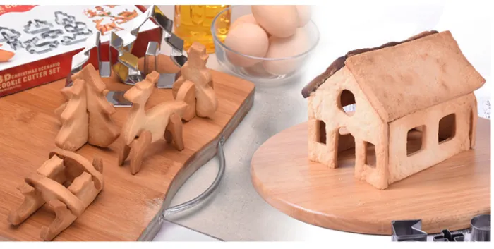 Christmas Cookie Cutter Set, Stainless Steel Gingerbread House and Holiday Shapes for Baking (8, 10 or 18 Pieces) - detail photo 3