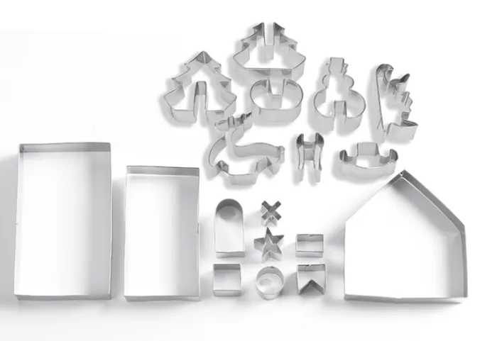 Christmas Cookie Cutter Set, Stainless Steel Gingerbread House and Holiday Shapes for Baking (8, 10 or 18 Pieces) - detail photo 2