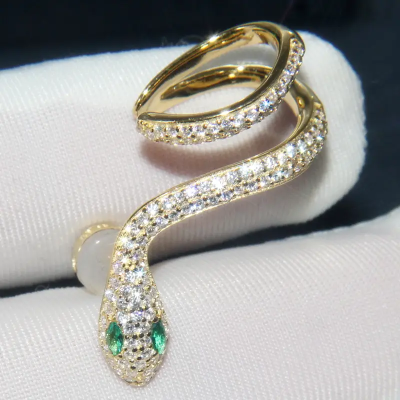 Euro-American brand S925 pure silver ear clip lady new snake-shaped full drill ear nails Chao people jewelry personality anti-allergy