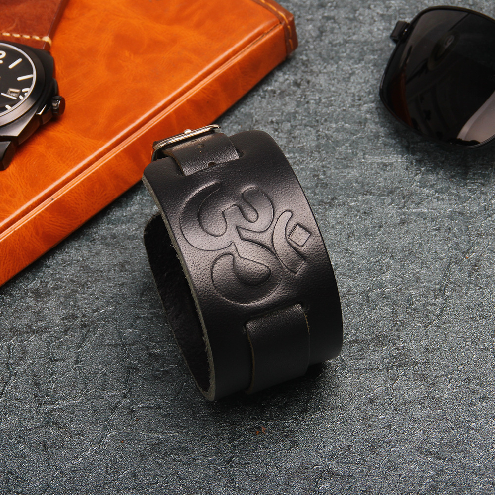 Leather bracelet six-word mantra explosion models leather bracelet jewelry