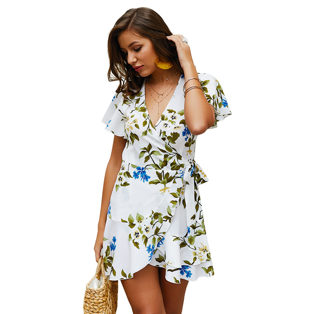 Casual V Neck Butterfly Dress