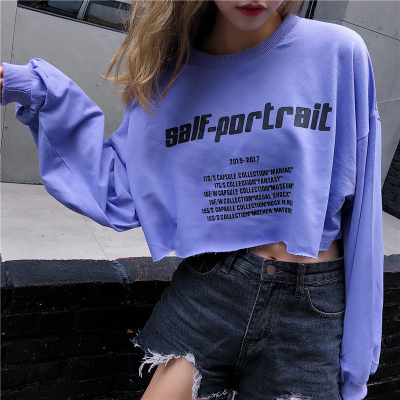 Fashion printed long sleeve thin section sweater