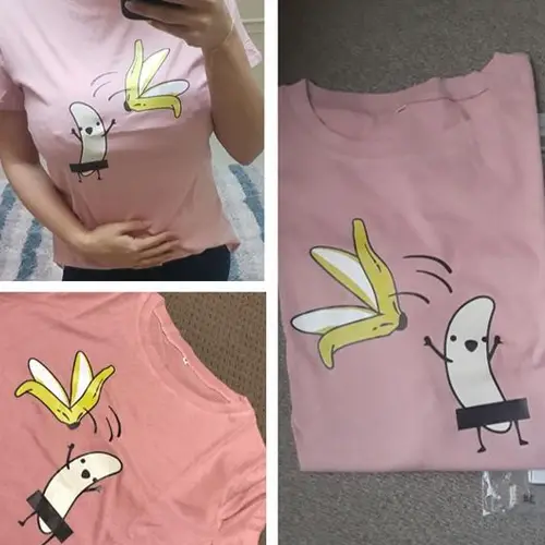 Banana Undress Short Sleeve Round Neck T-Shirt